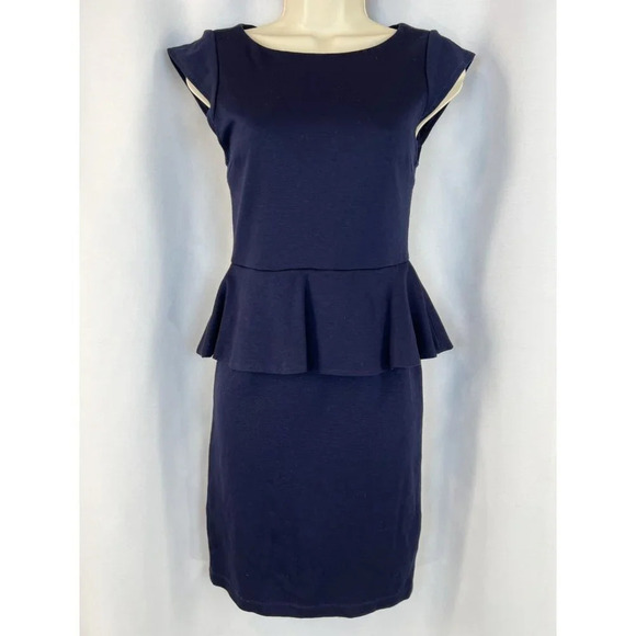 Alice + Olivia Employed Navy Blue Peplum Dress $264 - Picture 2 of 13